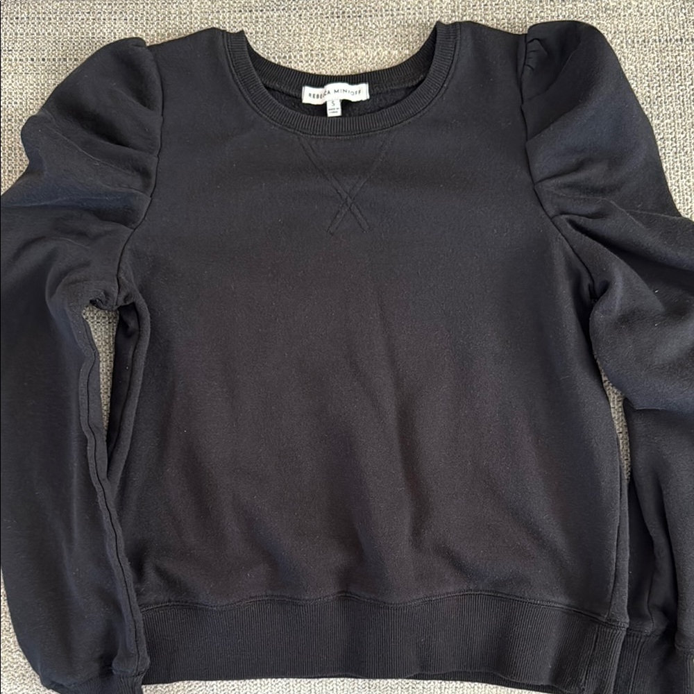 Black Puff Sleeve Sweatshirt